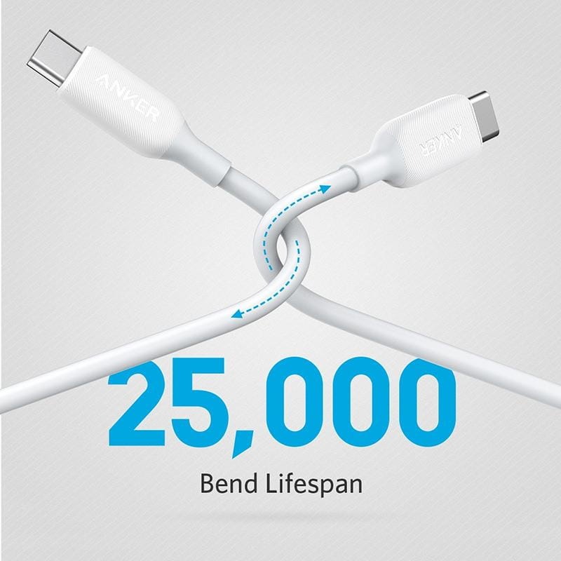 anker powerLine iii usb-c to usb-c white 0.9m