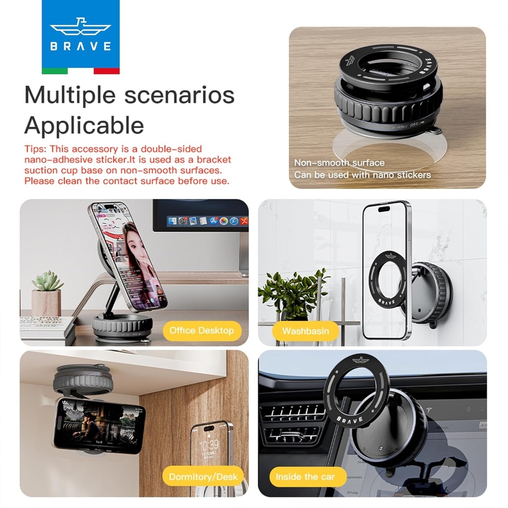BRAVE Magnetic Vacuum Suction Mount BHL-55