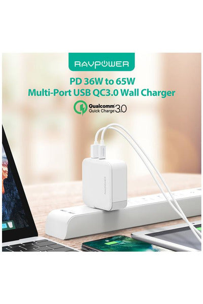  RAVPower RP-PC081 AC Adapter- 45W:PD 45W+QC3.0 18W White_OFFLINE_UK