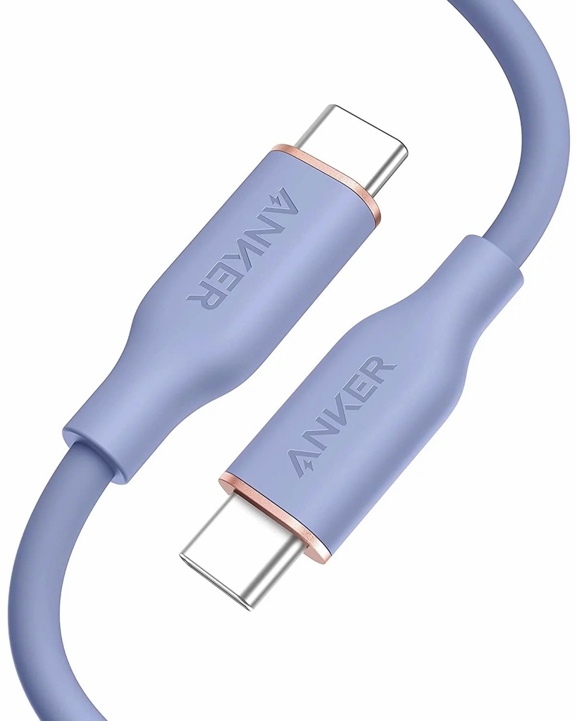 Anker PowerLine III Flow USB-C to USB-C 6ft 100W -purple
