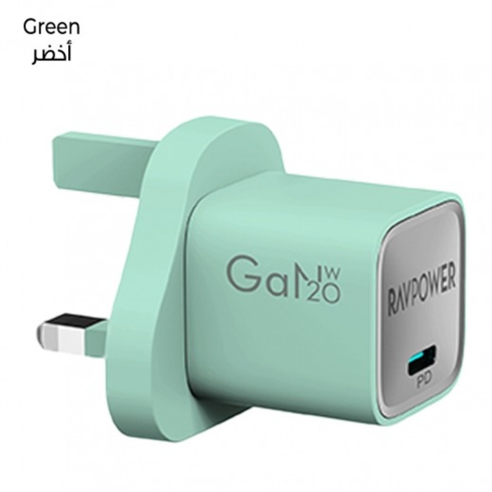 RAVPower RP-PC1055 Mini PD20W  GaN type C Charger GREEN