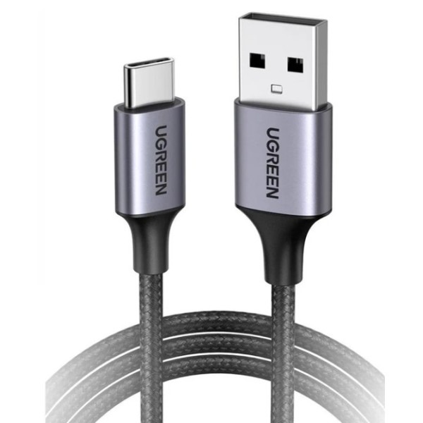 UGREEN USB-A 2.0 to USB-C Cable Nickel Plating Aluminum Braid 1m (Black)US288