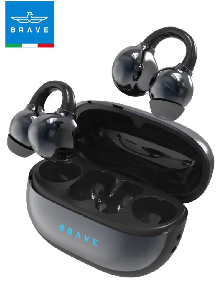 BRAVE CLIPFIT PRO OPENEAR EARBUDS WIRELESS EARPHONES - BLACK