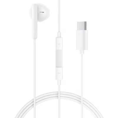 ACEFAST USB-C Single-Ear Wired Earphone with Mic Clear Sound Noise Reduction – White