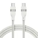 كابل أنكر USB-C إلى USB-C بقوة 240 واط (مُعاد تدويره - مضفر) (0.9 متر/3 قدم) أبيض