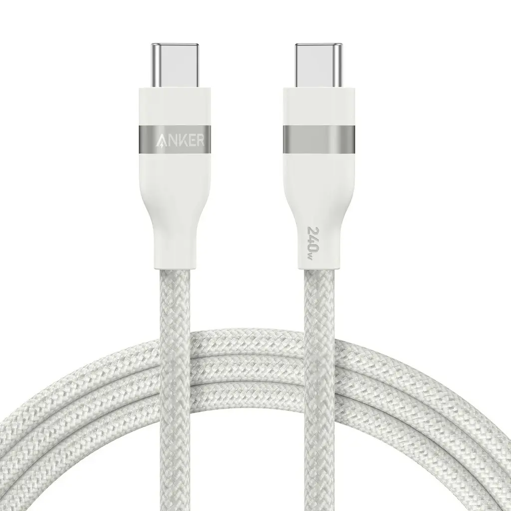 Anker USB-C to USB-C Cable 240W (Upcycled-Braided) (1.8m/6ft) - White 