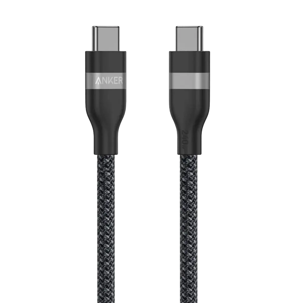 Anker USB-C to USB-C Cable 240W (Upcycled-Braided) (1.8m/6ft) - Black