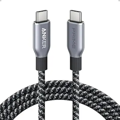 Anker - Prime USB C to USB C Cable - Black 240W 6ft