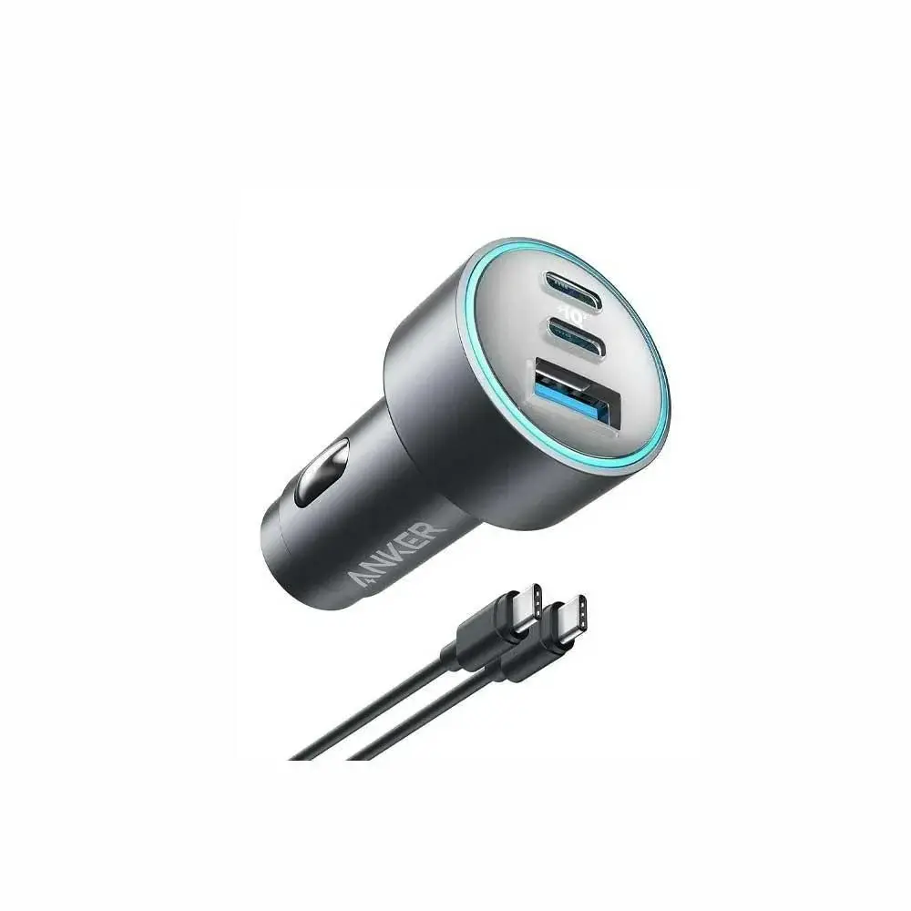 Anker 3-Port 67W Car Charger with 3 USB-C to USB-C Cable 