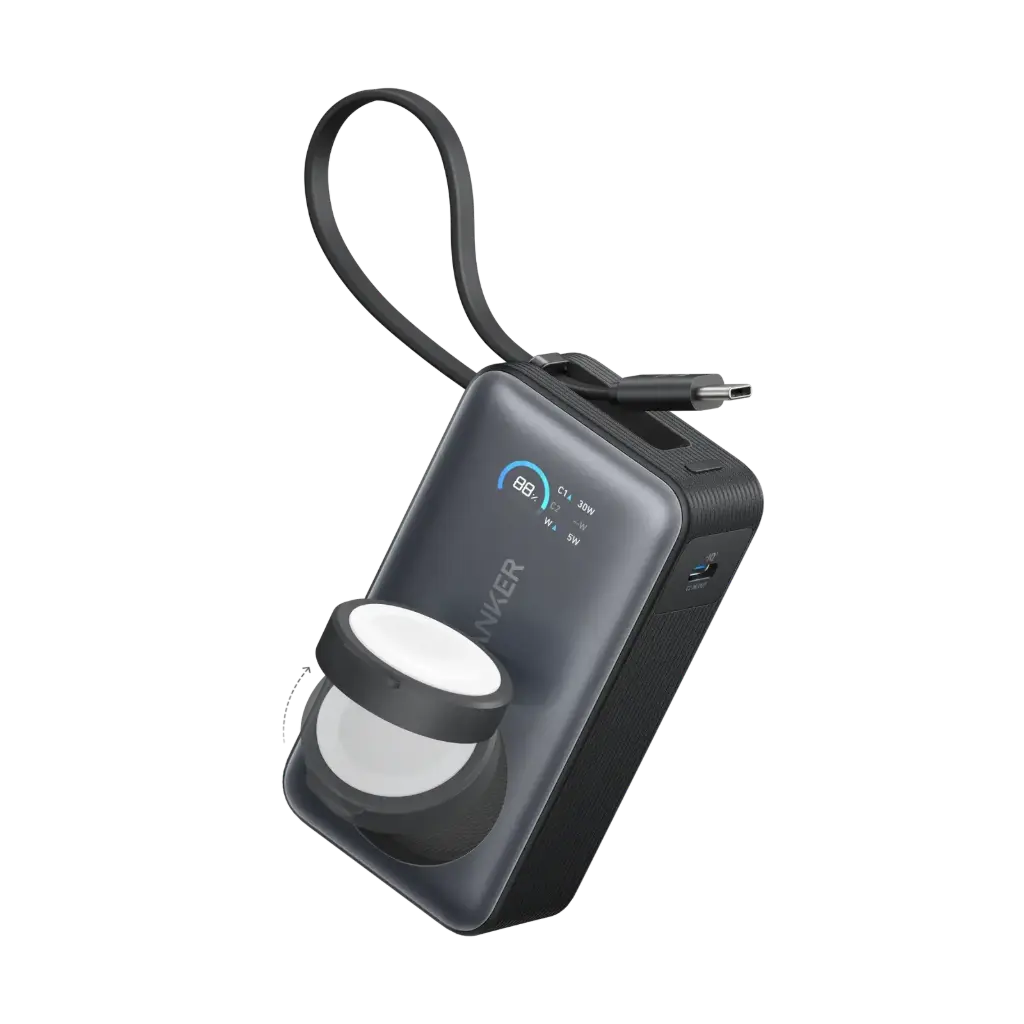 Anker MagGo Power Bank  (10K, 35W, For Apple Watch)- Black