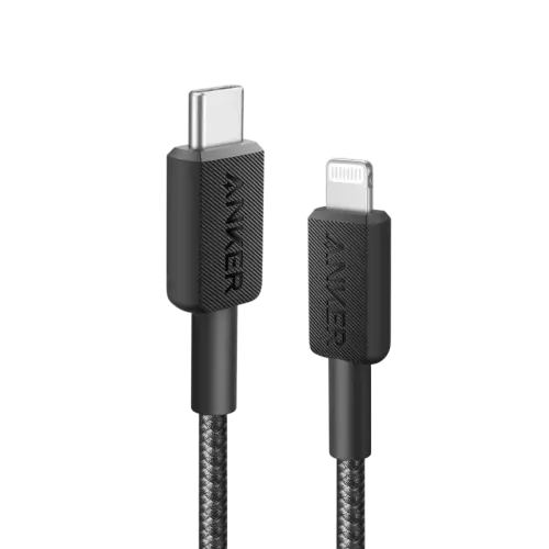 Anker 322 USB-C to Lightning Cable  (3ft Braided)  Black  - 90m