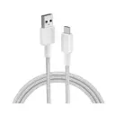 كيبل Anker 322 من USB-A إلى USB-C (0.9 متر مضفّر) أبيض