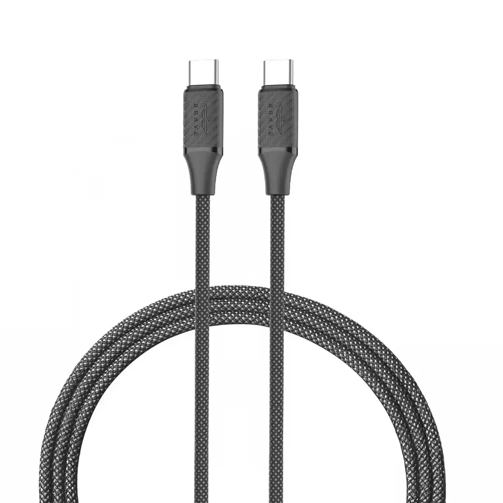 كيبل Brave 60W من USB-C إلى USB-C (2 متر) أسود