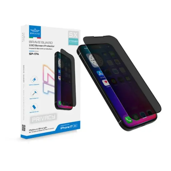 حماية شاشة خصوصية Brave Guard لـ iPhone 17 Air ضد الصدمات والخدوش