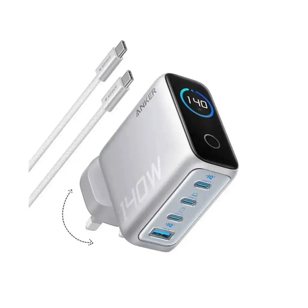 Anker Charger (140w, 3C1A, GaN)- Dark Gray