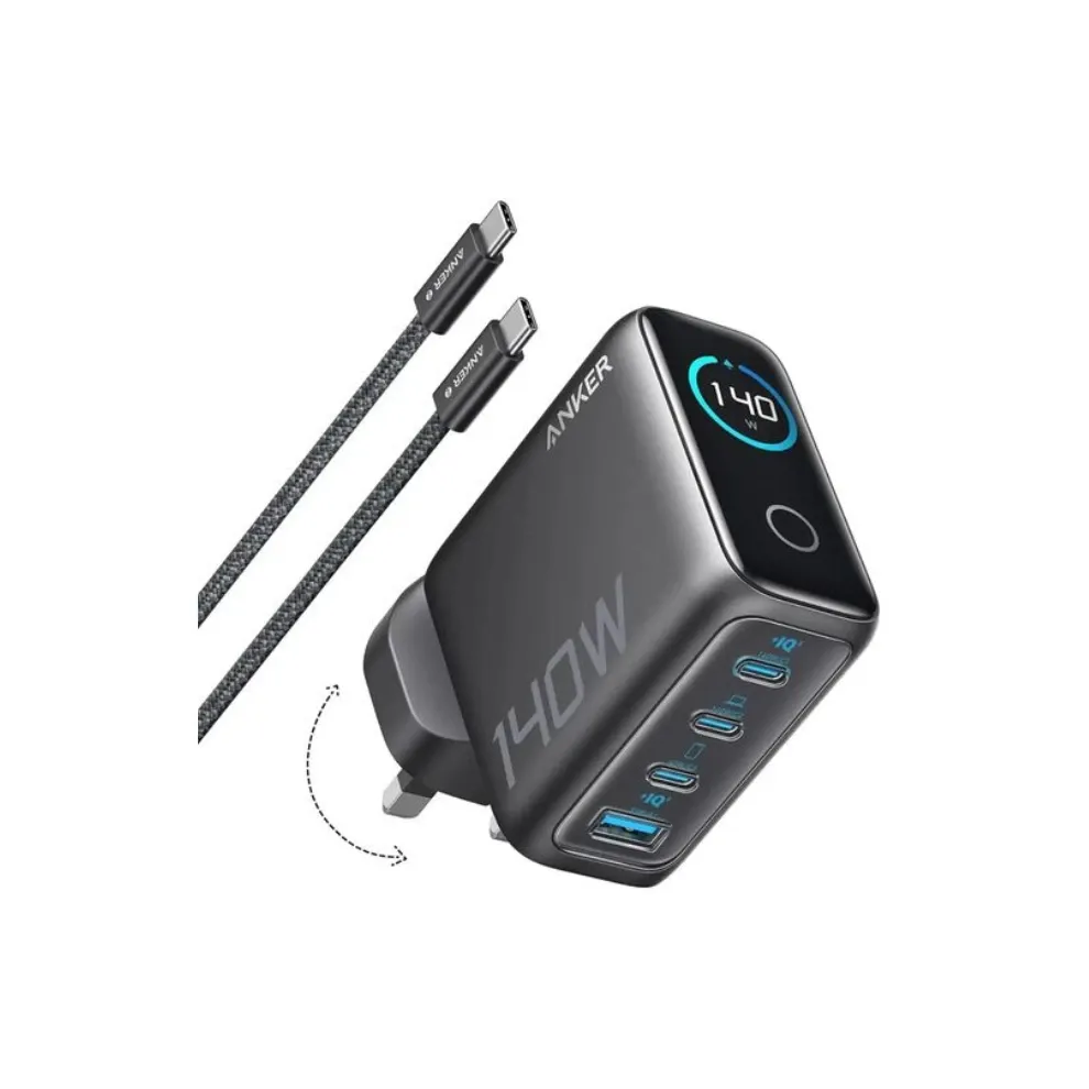 Anker Charger (140w, 3C1A, GaN)- Dark Gray