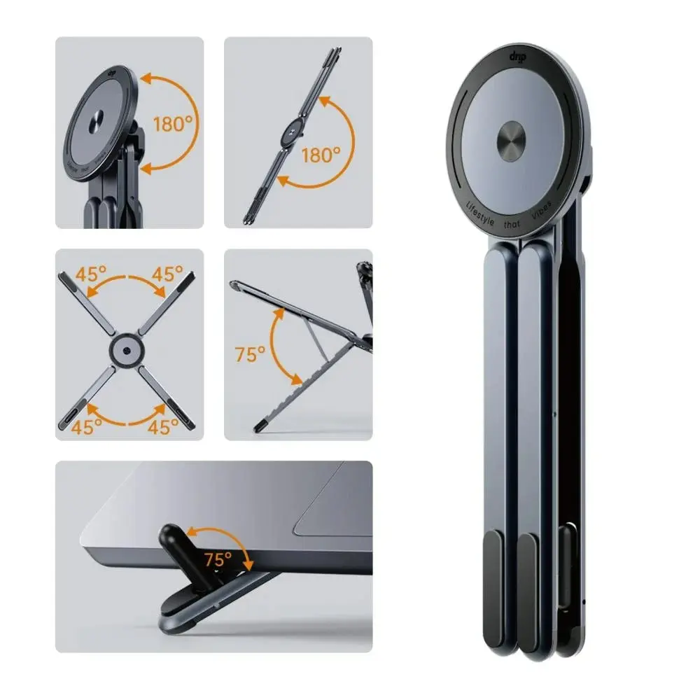 Drip Universal Foldable Stand Holder Gray for Phone & iPad & Laptop