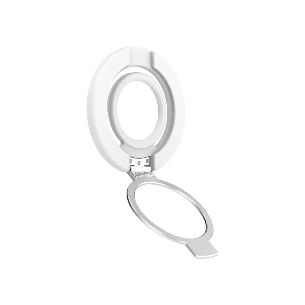 Drip Dual-Sided Magnetic Silicone Ring Aluminum Alloy Phone Stand White