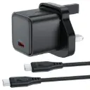 طقم شاحن ACEFAST GaN PD20W (USB-C) مع كيبل (P5) أسود (UK)