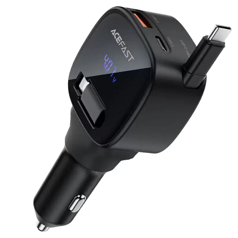 AceFast 95W car charger with telescopic cabl