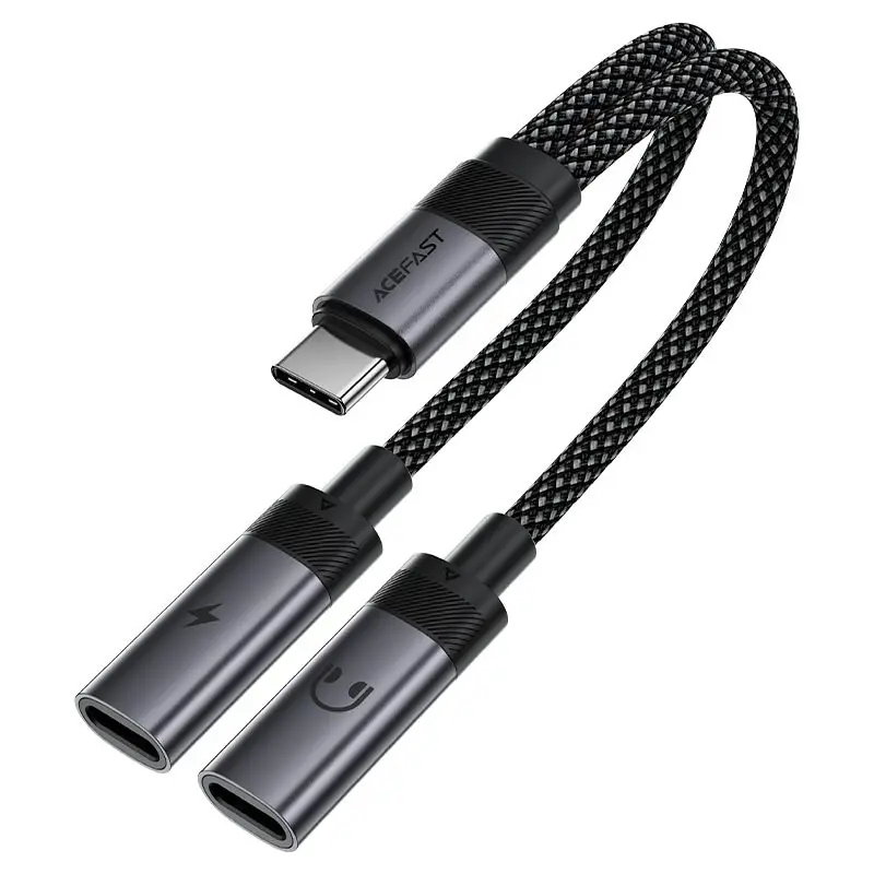 محوّل صوت وشحن ACEFAST USB-C اثنين بواحد