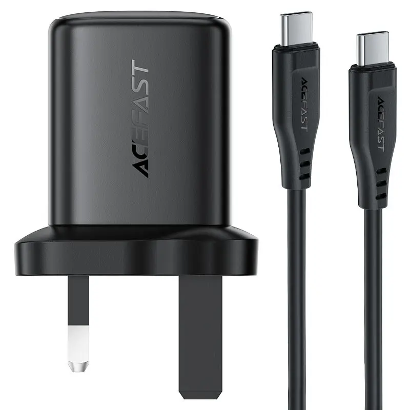 شاحن ACEFAST GaN PD45W USB-C شحن سريع أسود (UK)