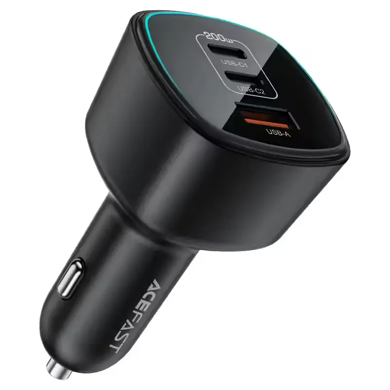 شاحن سيارة ACEFAST بقوة 200W (2 USB-C + USB-A) شحن سريع
