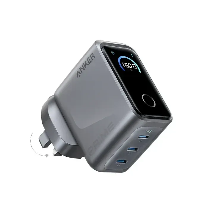 Anker GaNPrime 160W 3-Port USB C Charger Silver 