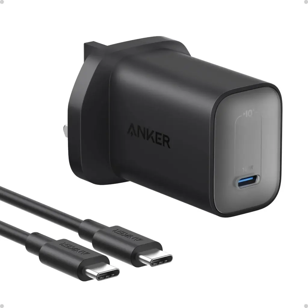 شاحن Anker Nano بقوة 100W مع كيبل USB-C إلى USB-C 5A (1.8 متر) أسود