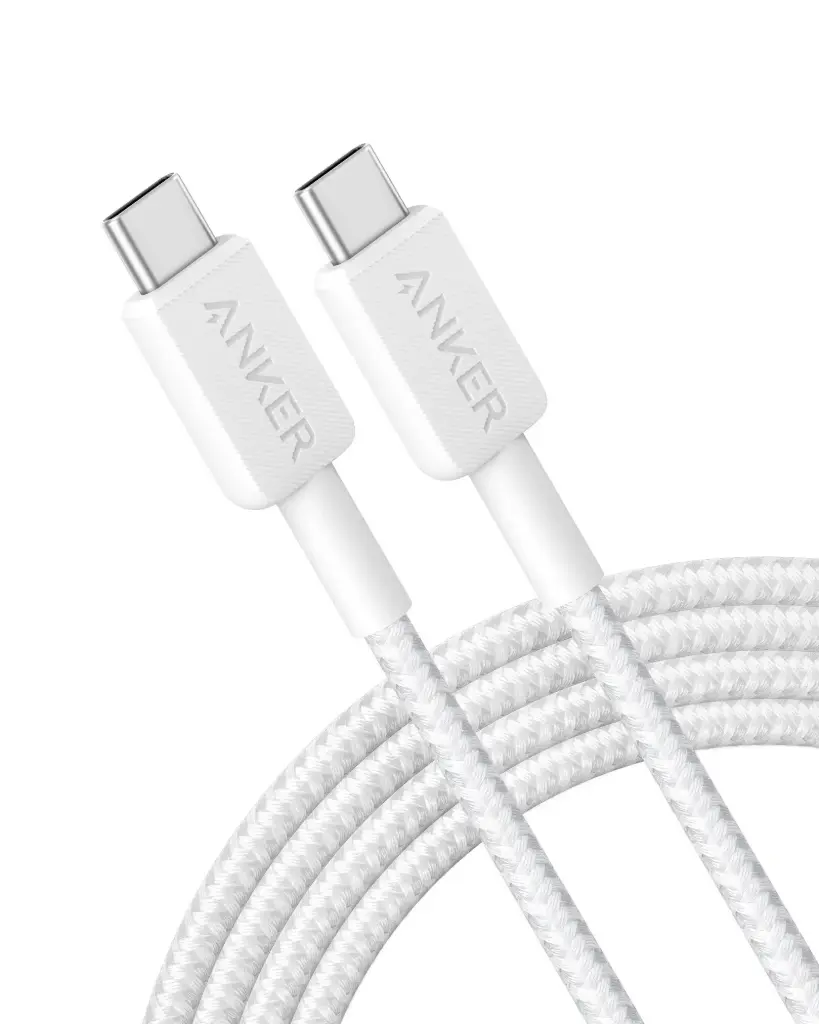 Anker 322 USB-C to USB-C Cable (6ft Braided) White