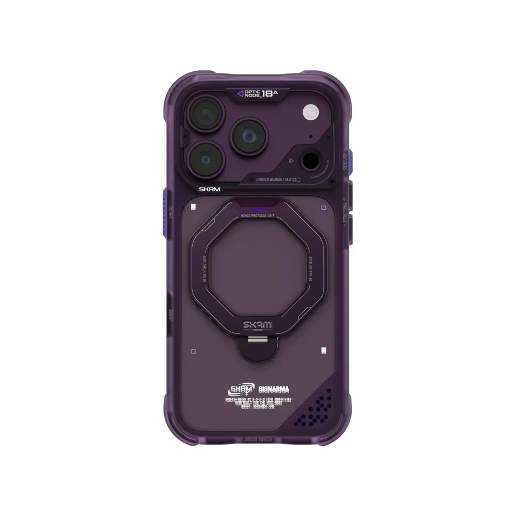 SKINARMA IPHONE 18 PRO 6.3" (2026) WITH SATURN ROTATING KICKSTAND BURGUNDY