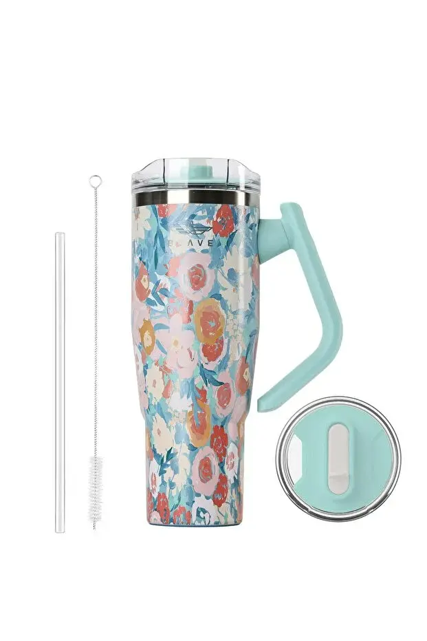 Brave Temp Guard Vacuum Insulated Travel Mug 1200ml - Green Rose