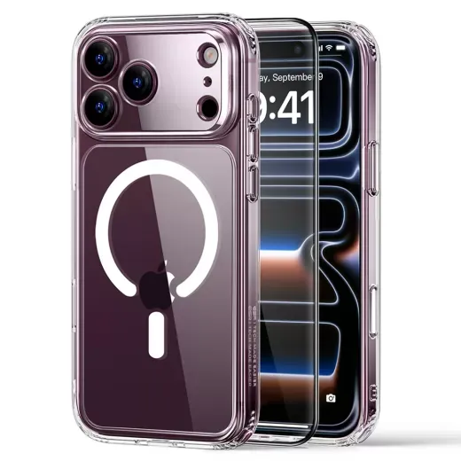 ESR iPhone 18 Pro Max / 17 Pro Max Classic Hybrid Magnetic Case (Camera Control) + Screen Protector Set (Clear)