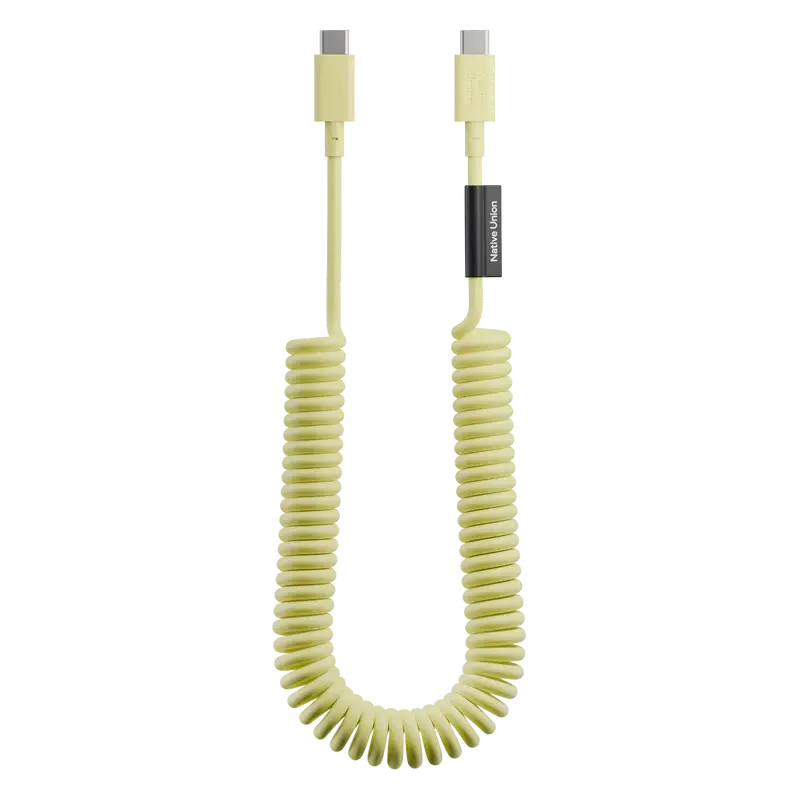 كيبل Native Union POP Cable XL USB-C إلى USB-C بطول 2.4 متر 60 واط – أصفر ليموني