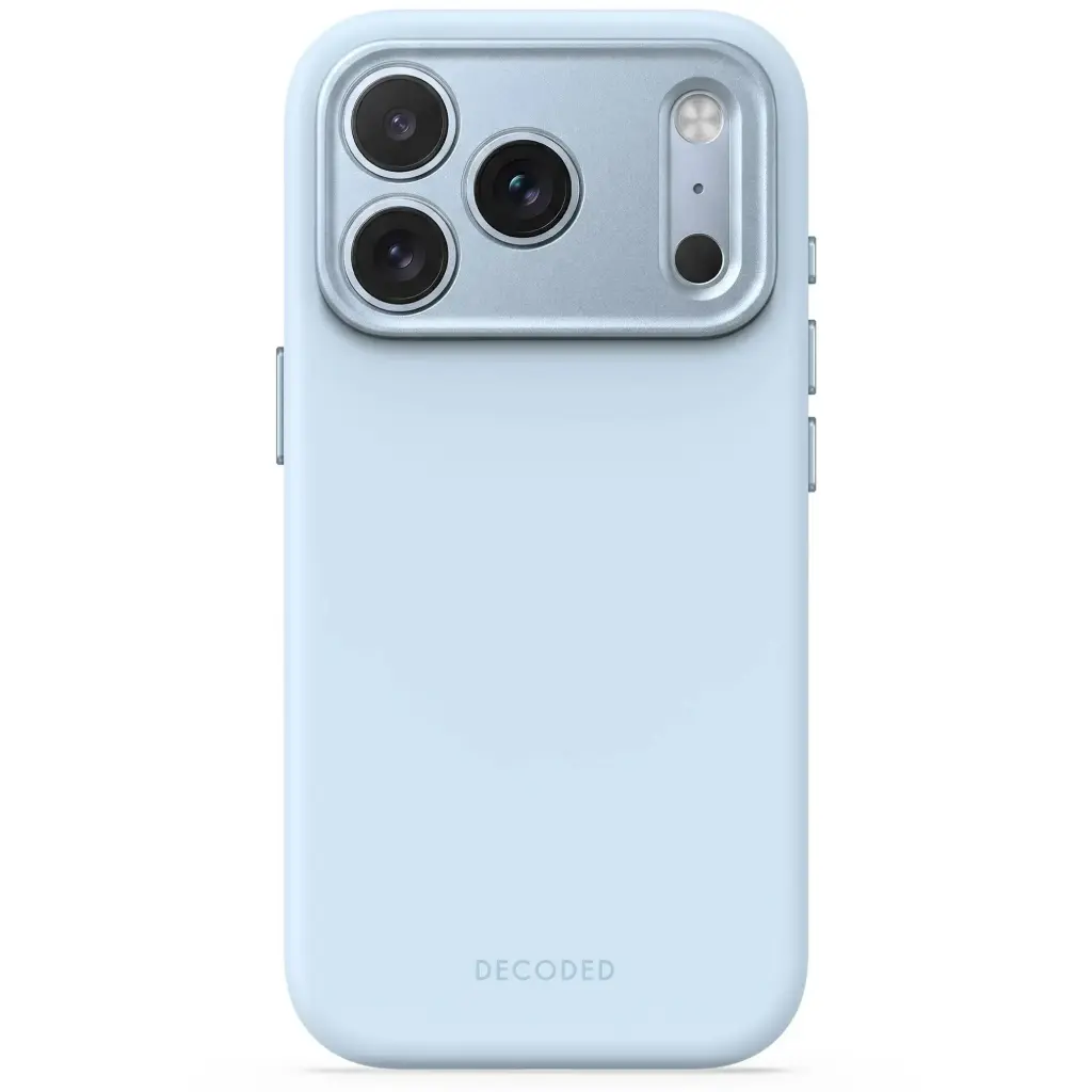 Decoded AntiMicrobial Silicone Backcover for iPhone 18/17 Pro Case (Light Blue)