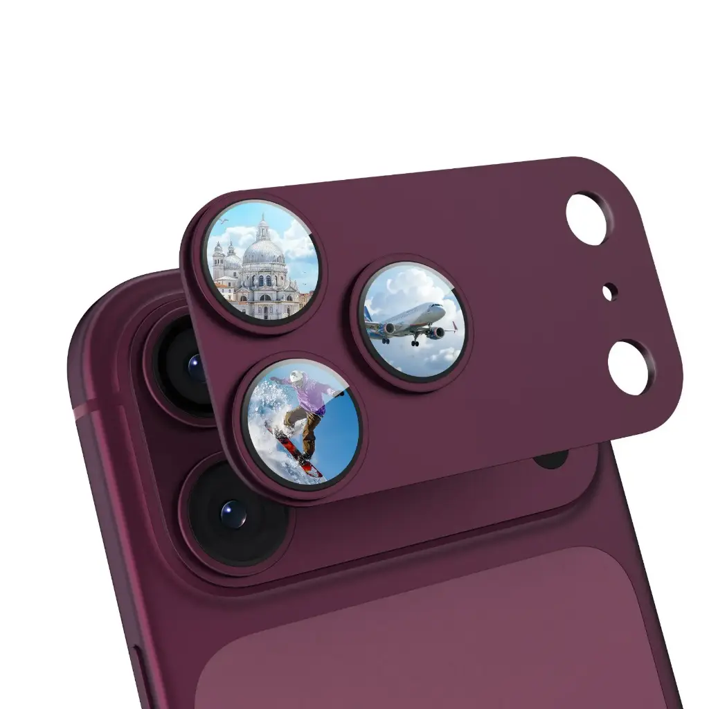 حماية كاميرا Drip LensFit ألمنيوم بجودة أصلية لـ iPhone 18 Pro Max - Dark Cherry
