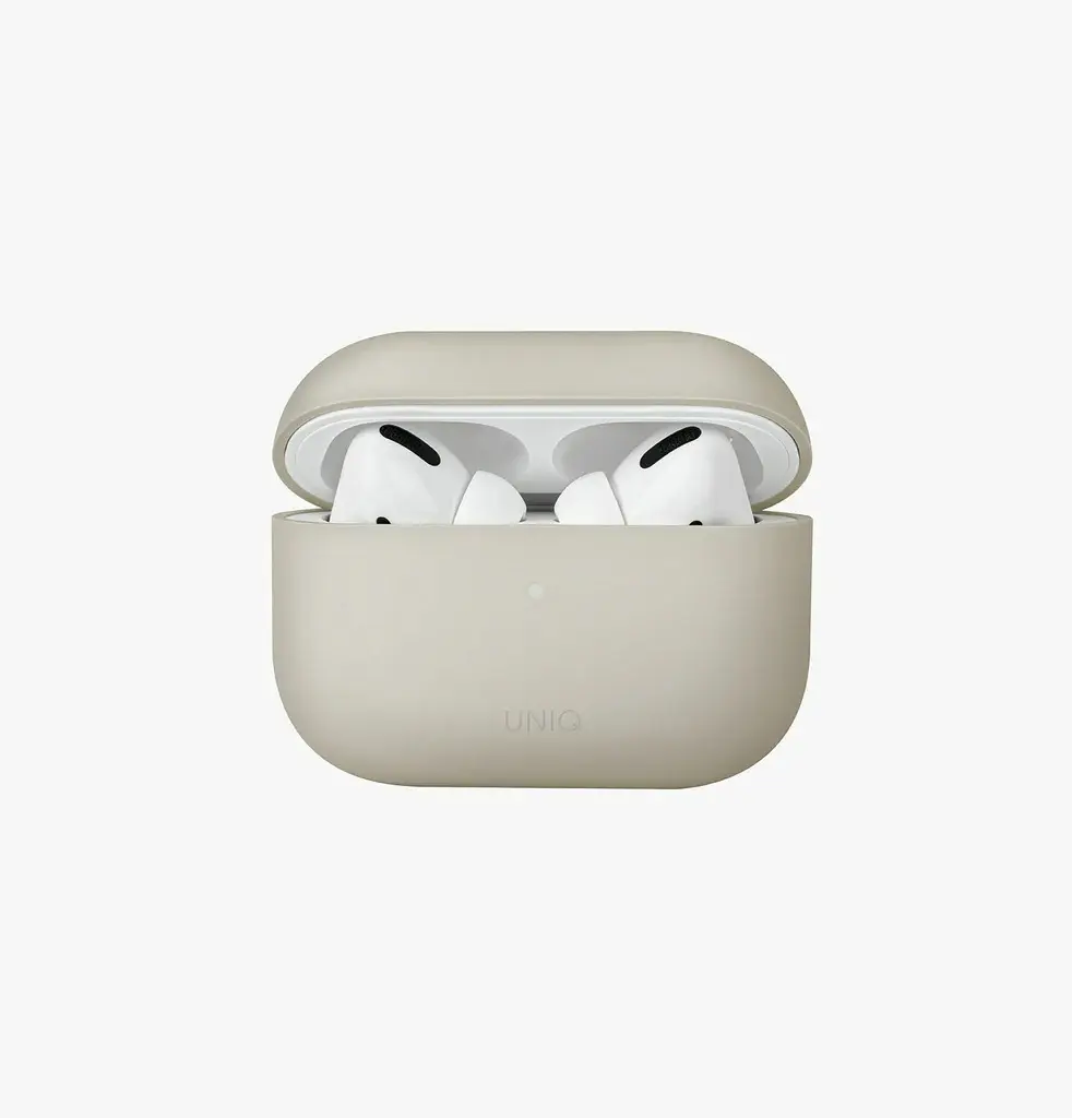 Uniq Hybrid Lino Liquid Silicon Case for Airpods Pro 2 - Beige Ivory 