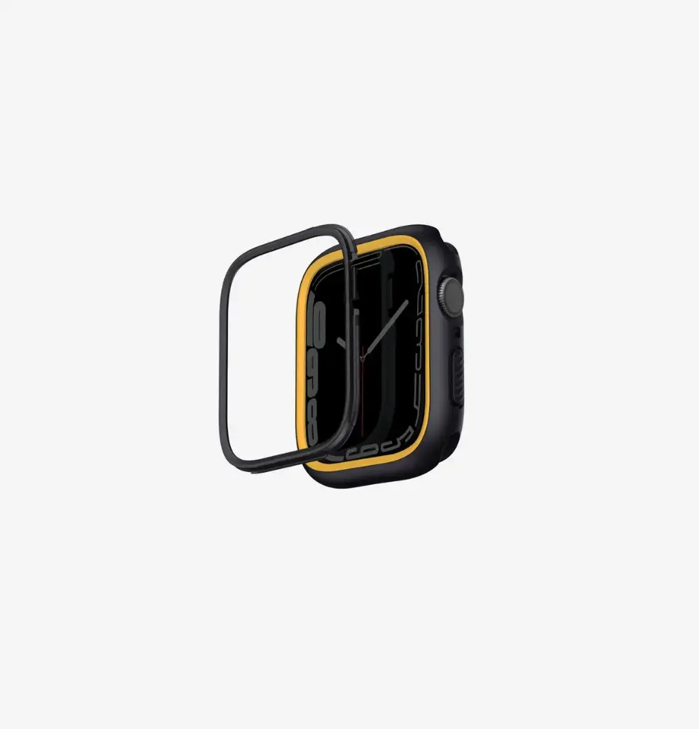 كفر Uniq Moduo لـ Apple Watch مع إطار قابل للتبديل 41/40 mm - أسود/خردلي