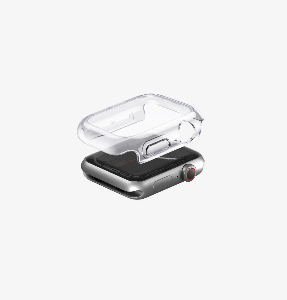 Uniq Hybrid Garde Watch Case With Screen Protection for Apple Watch 45mm - Dove Clear 