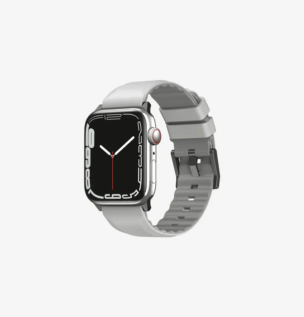 Uniq Linus Airosoft Silicone Strap For Apple Watch 45/44/42 mm - Chalk Grey 
