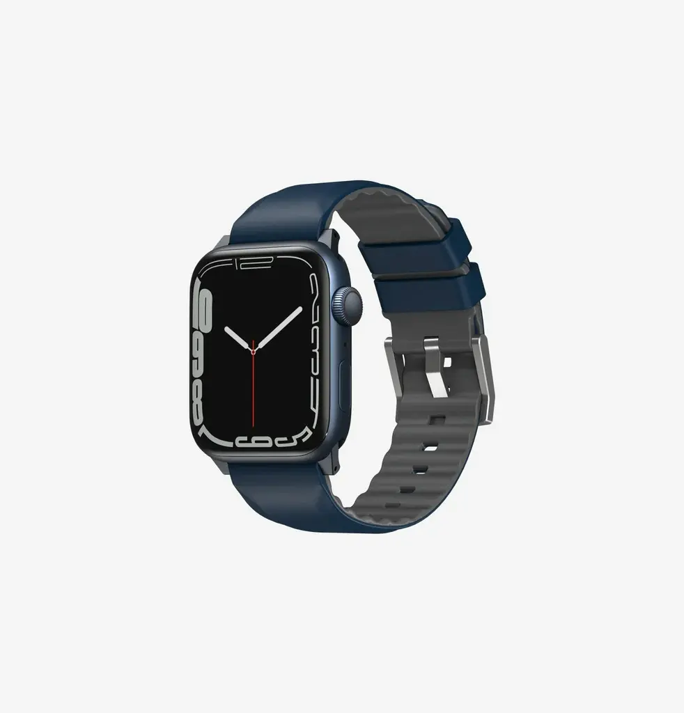 سير سيليكون UNIQ Linus AiroSoft لساعة Apple Watch 45/44/42 ملم – أزرق بحري