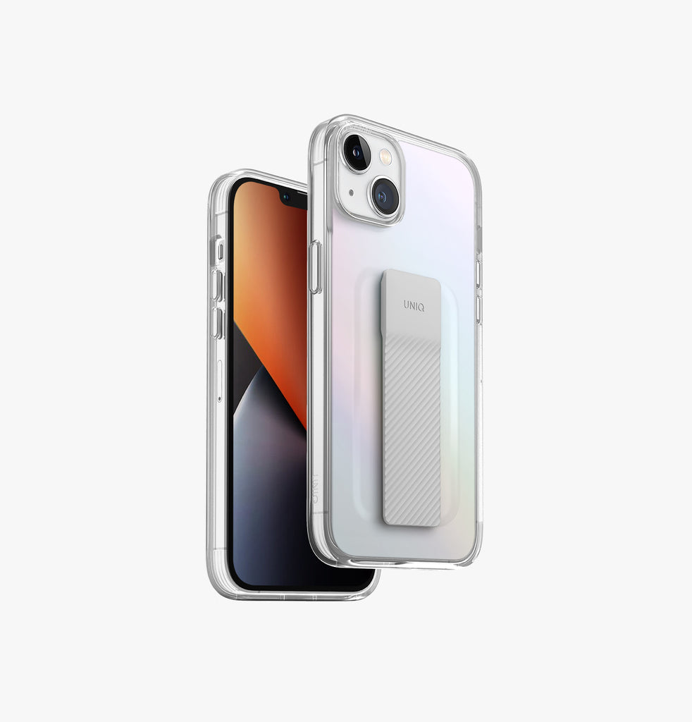 Uniq Hybrid Heldro Mount Series for iPhone 14 Pro clear - iridescent