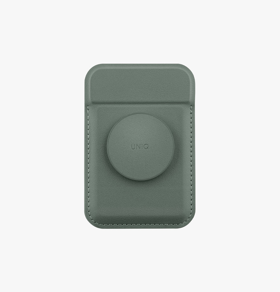 Uniq Flixa Magnetic Pop-Out Card Holder With Grip-Stand - Lichen Green
