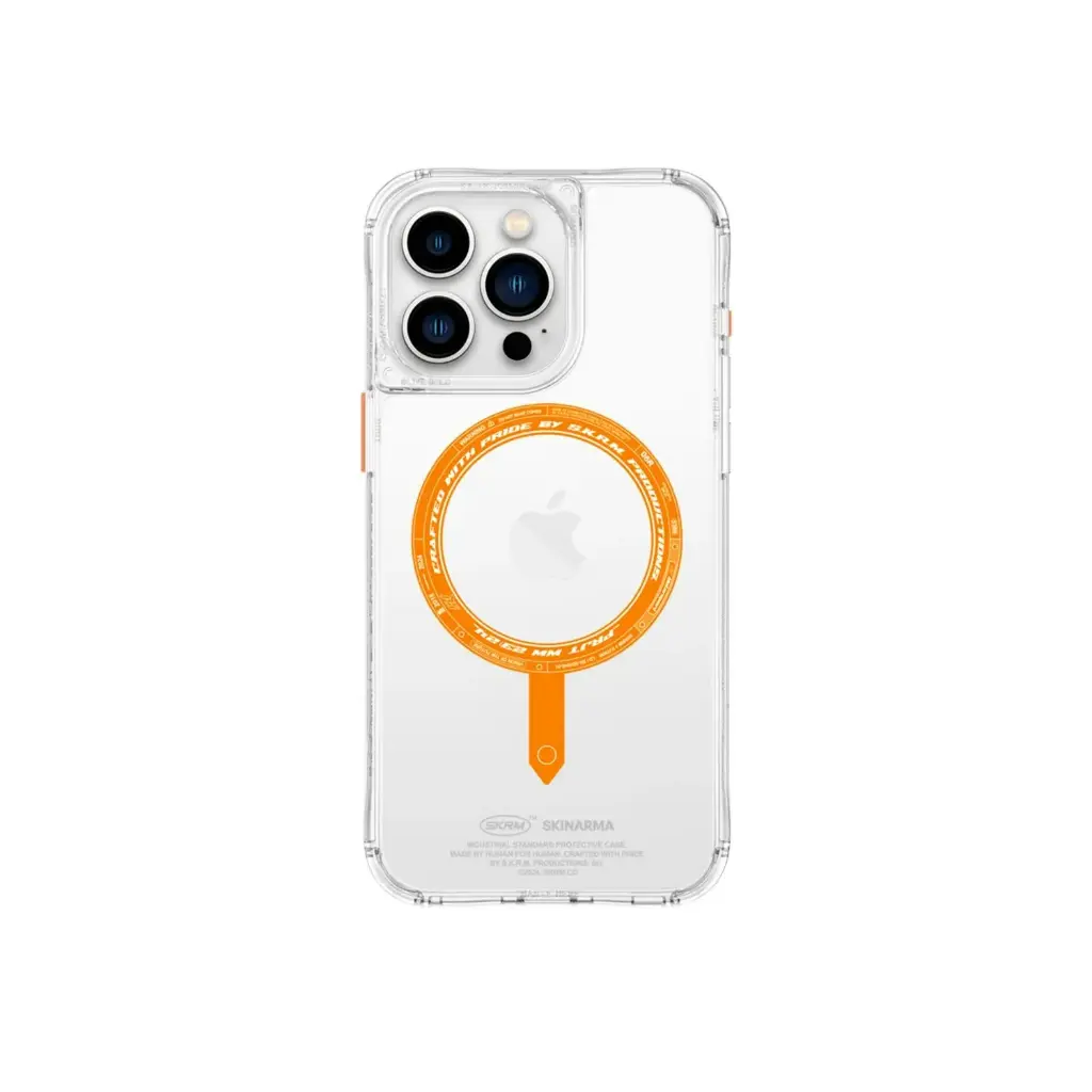 SkinArma Saido MagSafe Case for iPhone 15 Pro (SunBurst Edition) - Orange 