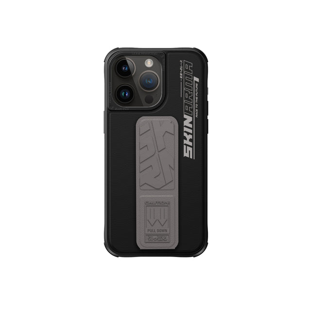 SkinArma Slate Grip-Stand Case for iPhone 15 Pro - Grey 