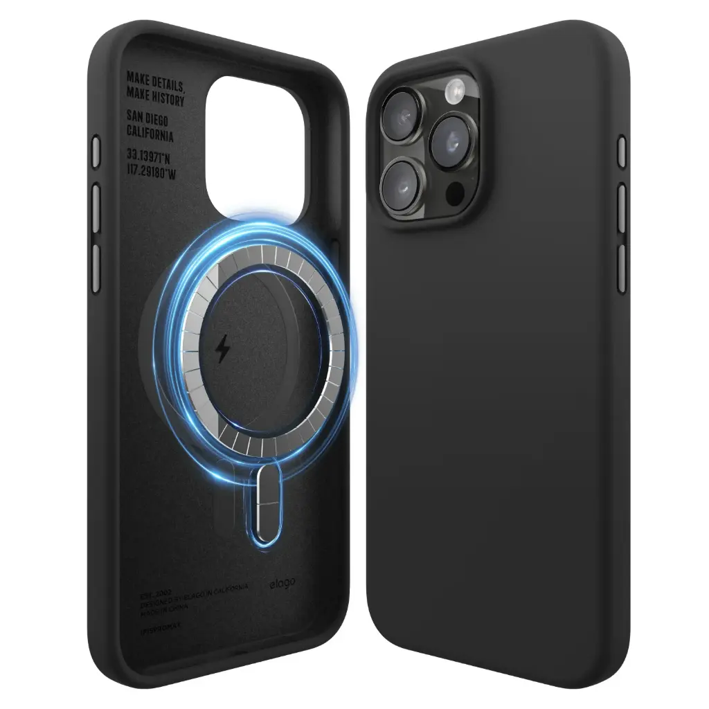  Elago iPhone 15 Pro Max Magnetic Silicone Case (black)