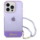 كفر Guess IML Electro Cam صلب مع حزام لـ iPhone 14 Pro (6.1") - بنفسجي