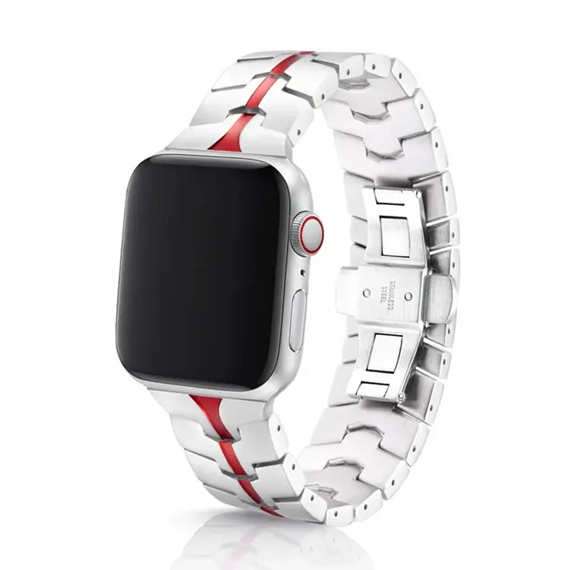 حزام juuk VITERO لـ Apple Watch (ألمنيوم) 42MM 44MM 45MM 49MM - Vitero Ruby Silver