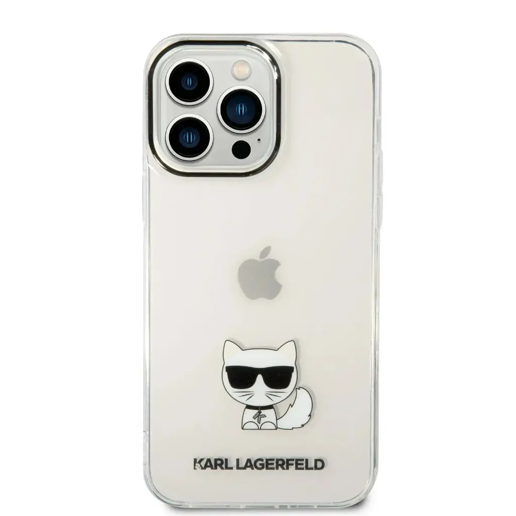 كفر Karl Lagerfeld IML Choupette Body صلب لـ iPhone 14 Pro Max (6.7") - شفاف