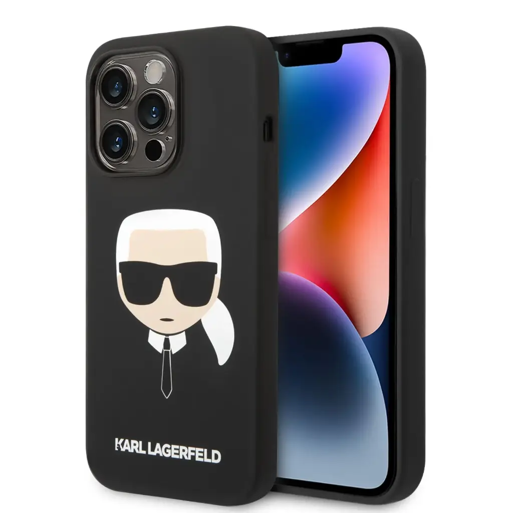Karl Lagerfeld Magsafe Silicone Karl`s Head Hard  for iPhone 14 Pro Max (6.7") - Black